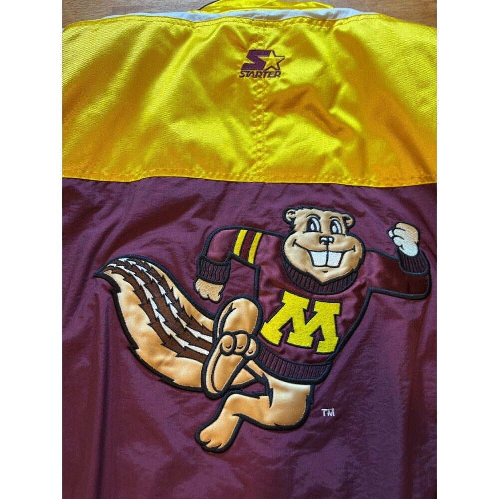 Rare VTG Minnesota Gophers NCAA Maroon Vintage 90s Full Zip Starter Jacket L - Picture 4 of 8